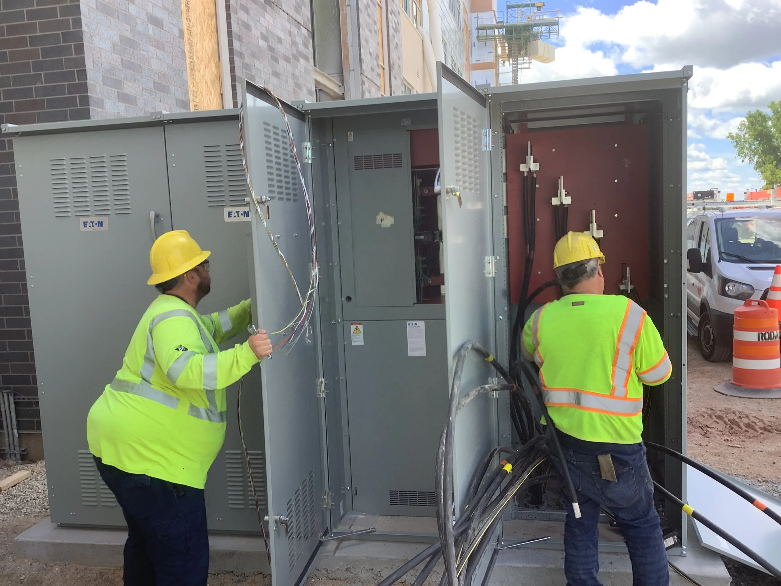 Setting generators at BCO in Green Bay, WI