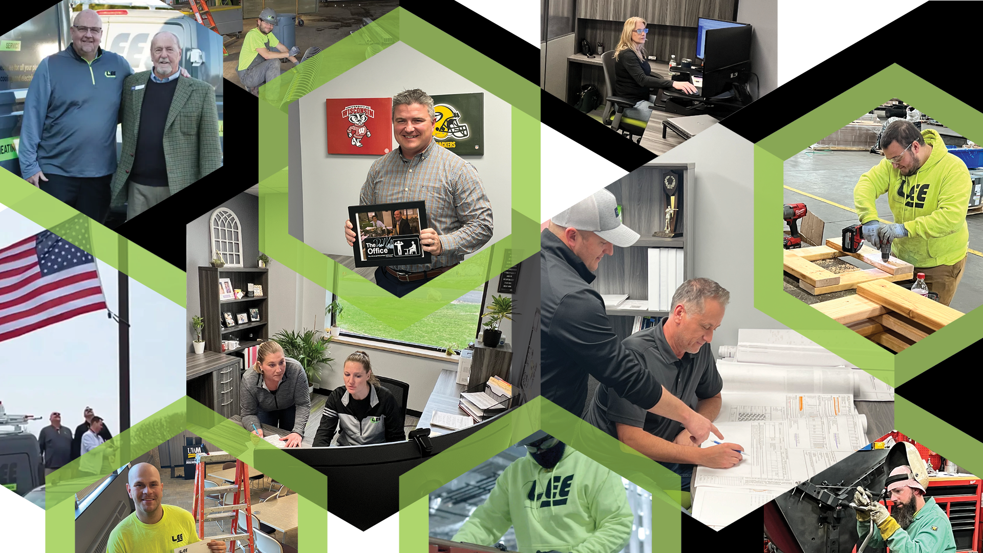 Construction Week Collage 091923a Collage of Lee Employees