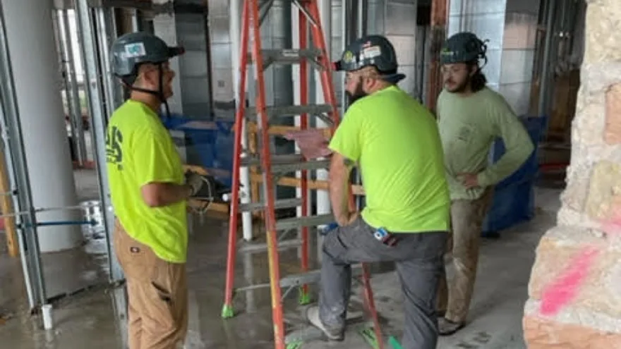 Lee Mechanical Employees on a job site.